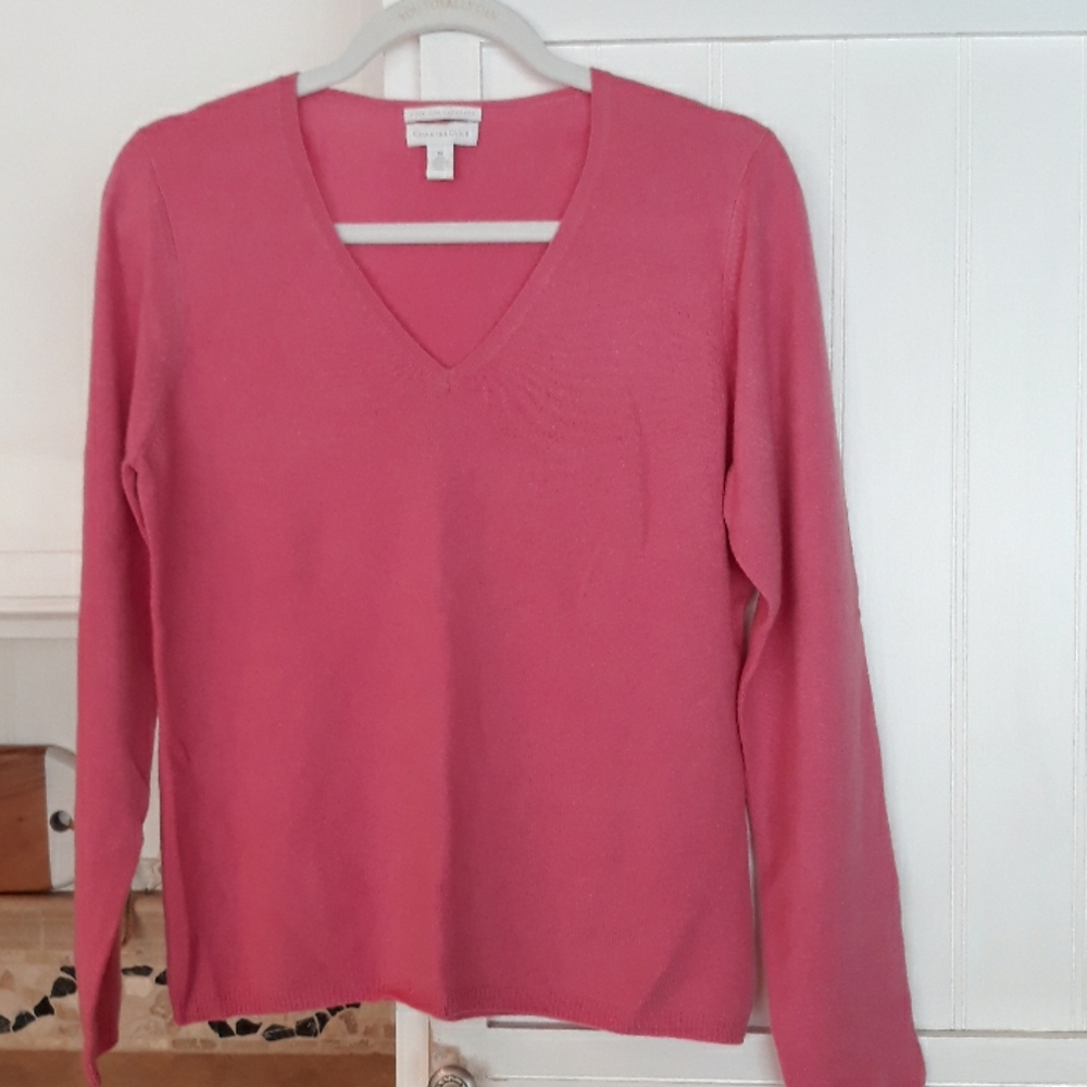 Pink v neck cashmere sweater